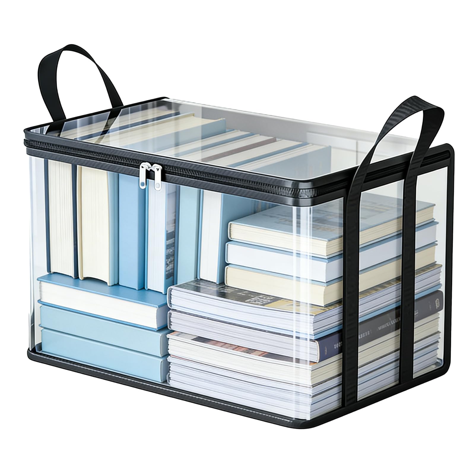 【Summervibes】Large Clear Thick Plastic Storage Box with Hinged Lid, Heavy-Duty Durable High Capacity Organizer, Perfect for Home, Camping, Travel, Attic and Moving