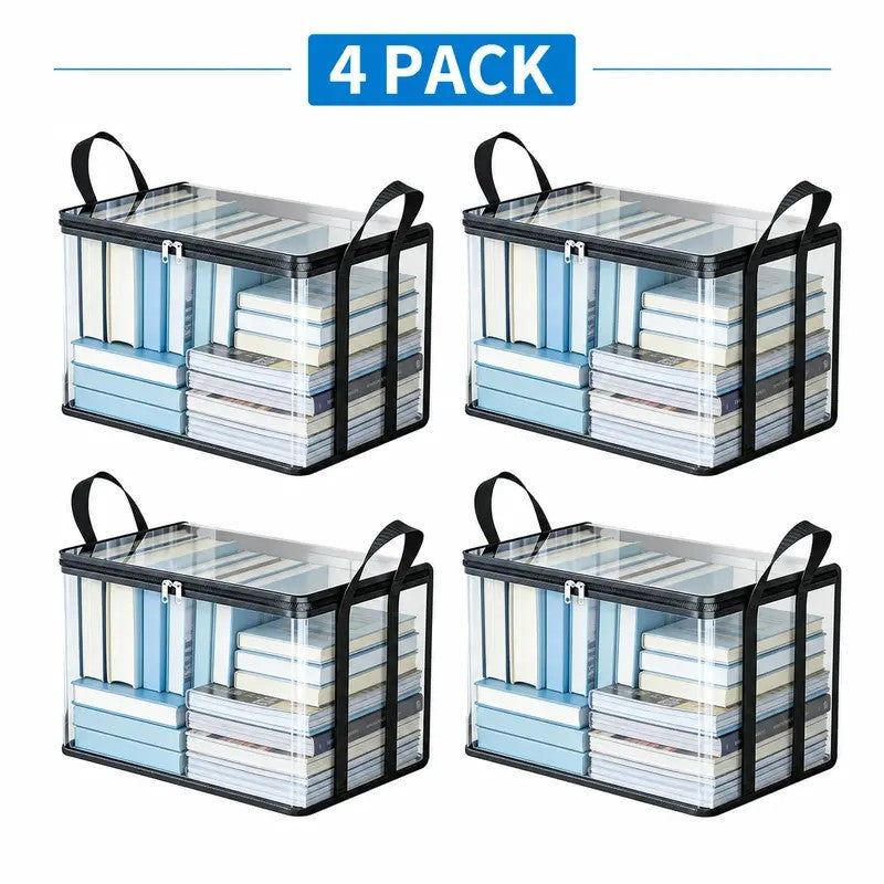 📦Large Clear Thick Plastic Storage Box with Hinged Lid Heavy-Duty Durable High Capacity Organizer, Perfect for Home, Camping, Travel, Attic and Moving-LUN