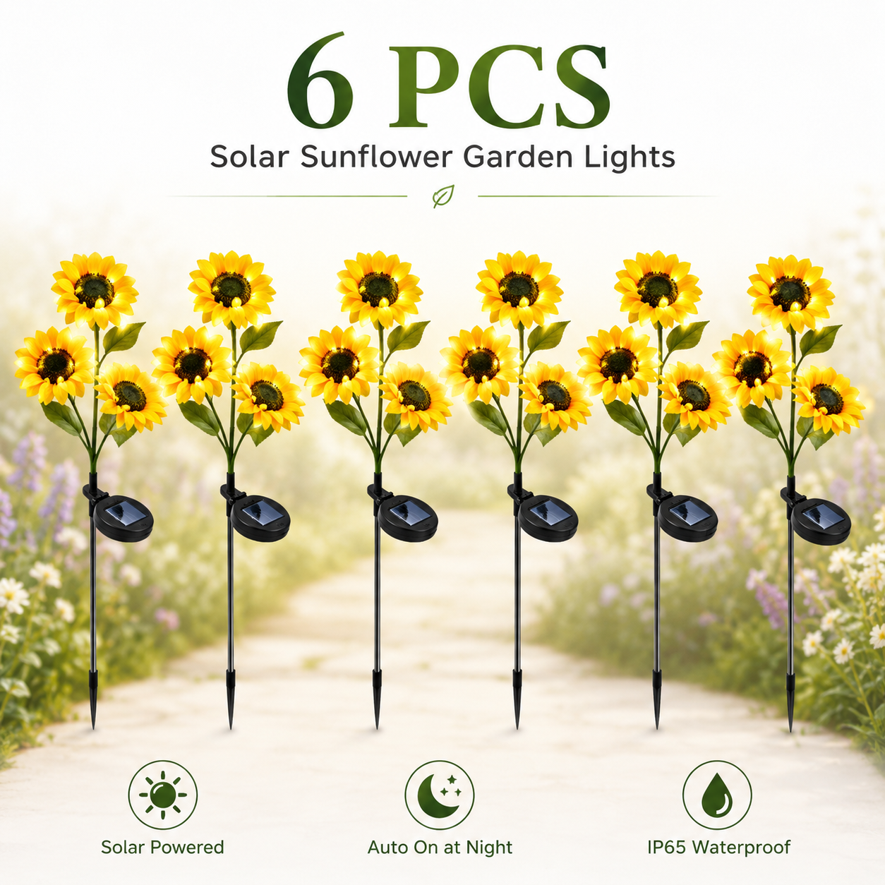 Solar Sunflower Garden Lights – Bring a Warm Nighttime Glow to Your Yard 🌻✨-LUN