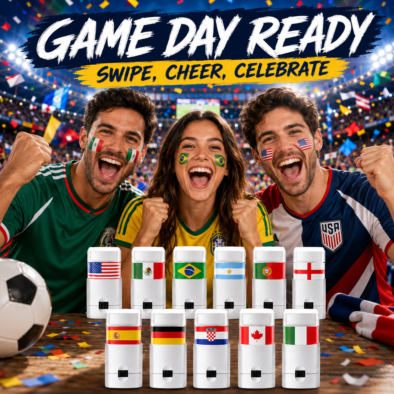 2026 Soccer Fan Face Paint Stick Show Your Team Spirit in Seconds ⚽🌍-LUN