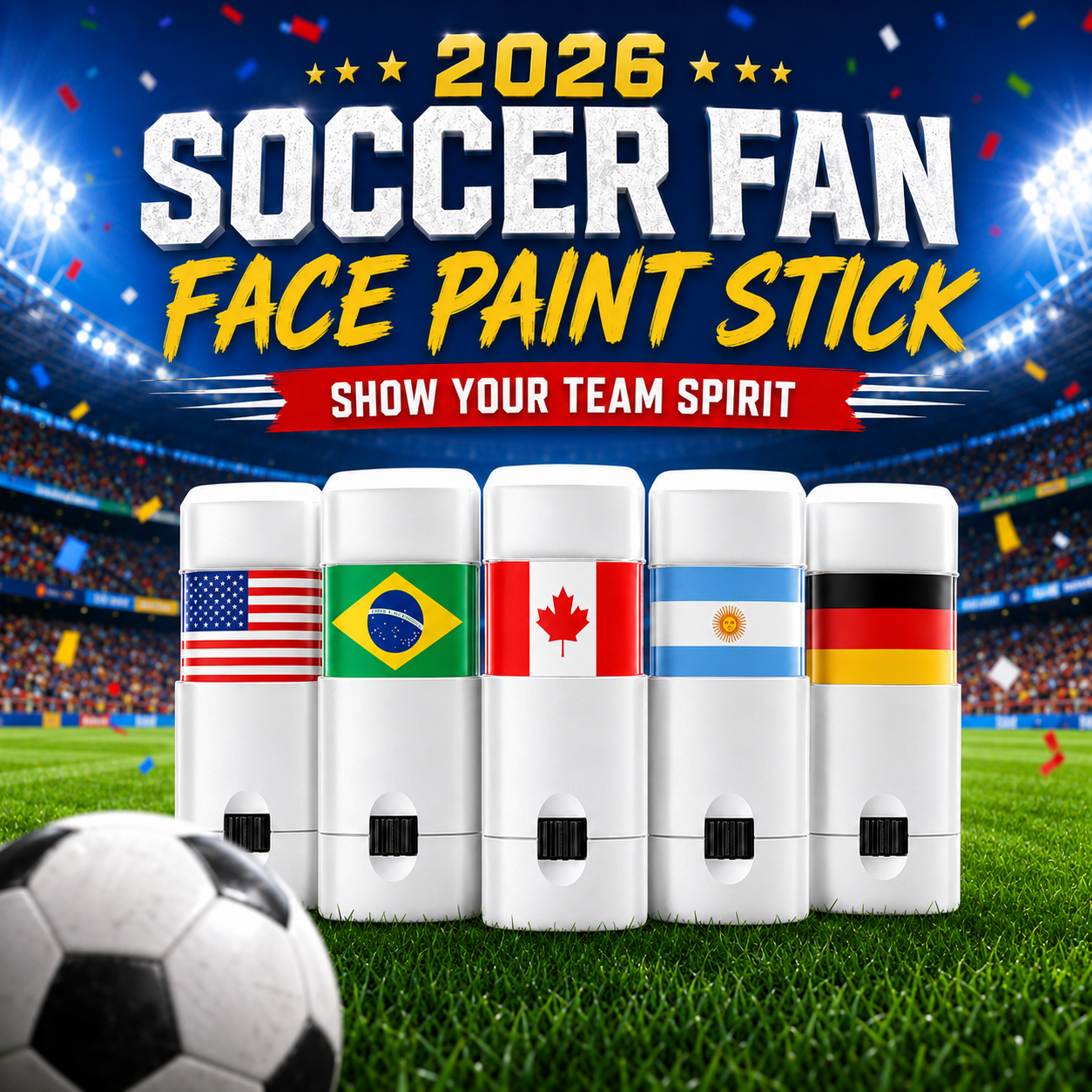 2026 Soccer Fan Face Paint Stick Show Your Team Spirit in Seconds ⚽🌍-LUN