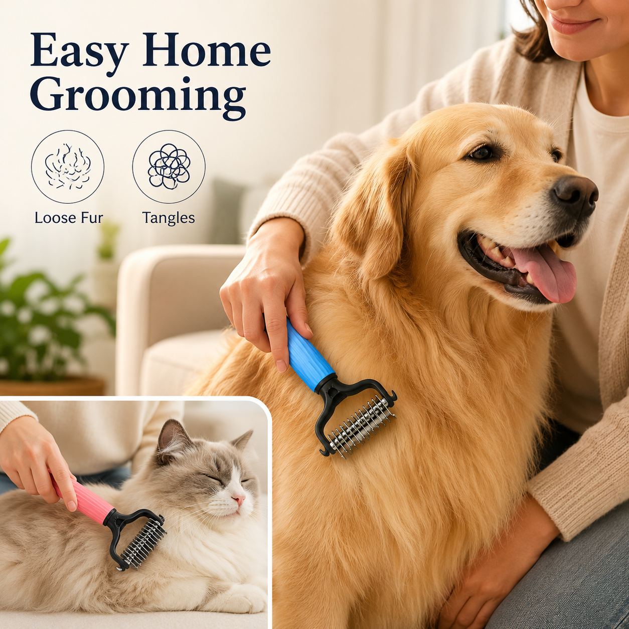 🐾 Universal Pet Detangling Comb for Shedding Pets-LUN