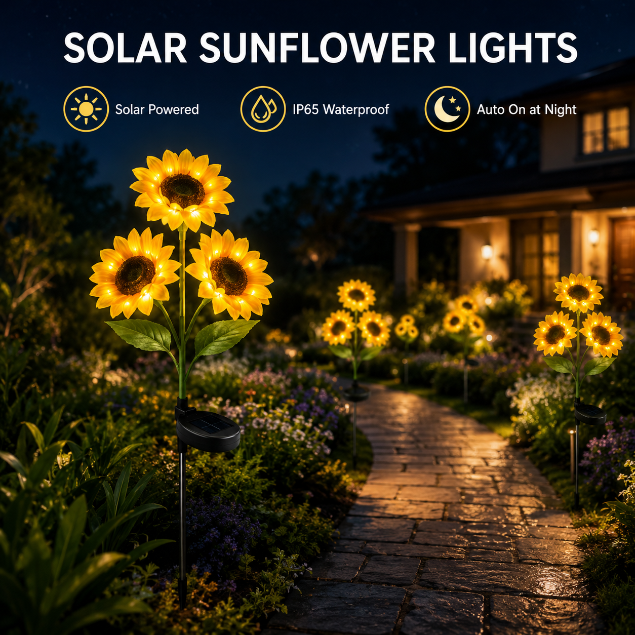 Solar Sunflower Garden Lights – Bring a Warm Nighttime Glow to Your Yard 🌻✨-LUN