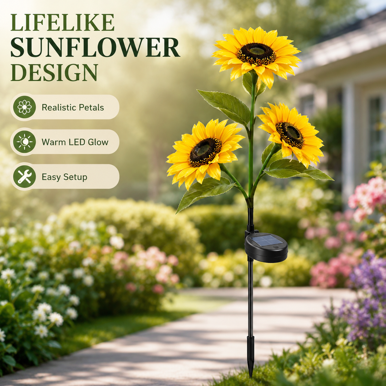 Solar Sunflower Garden Lights – Bring a Warm Nighttime Glow to Your Yard 🌻✨-LUN