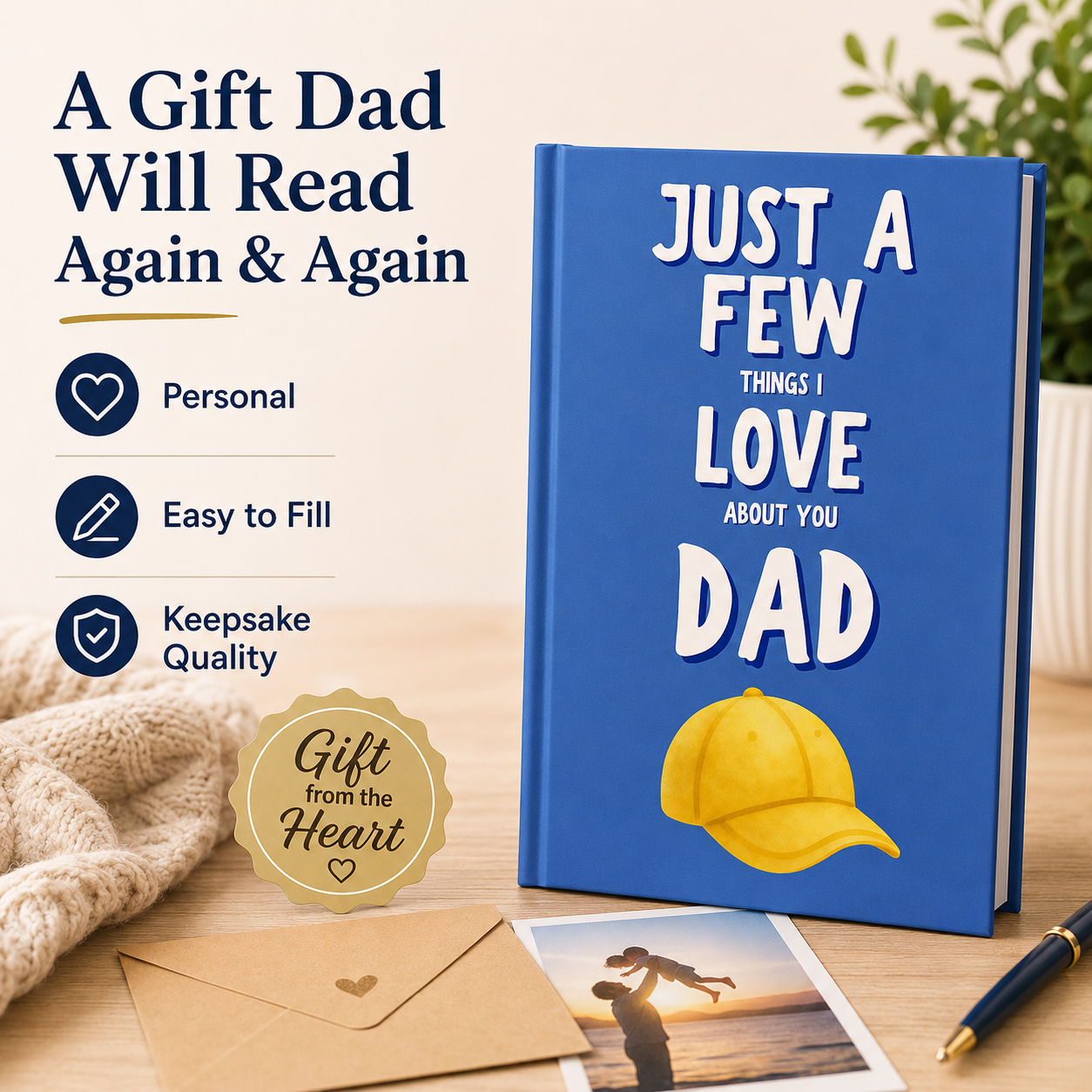 Just A Few Things I Love About You, Dad – Personalized Fill-in-the-Blank Memory Book Gift for Father’s Day, Birthday & Christmas-LUN