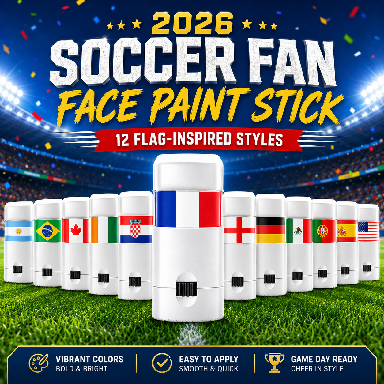 2026 Soccer Fan Face Paint Stick Show Your Team Spirit in Seconds ⚽🌍-LUN