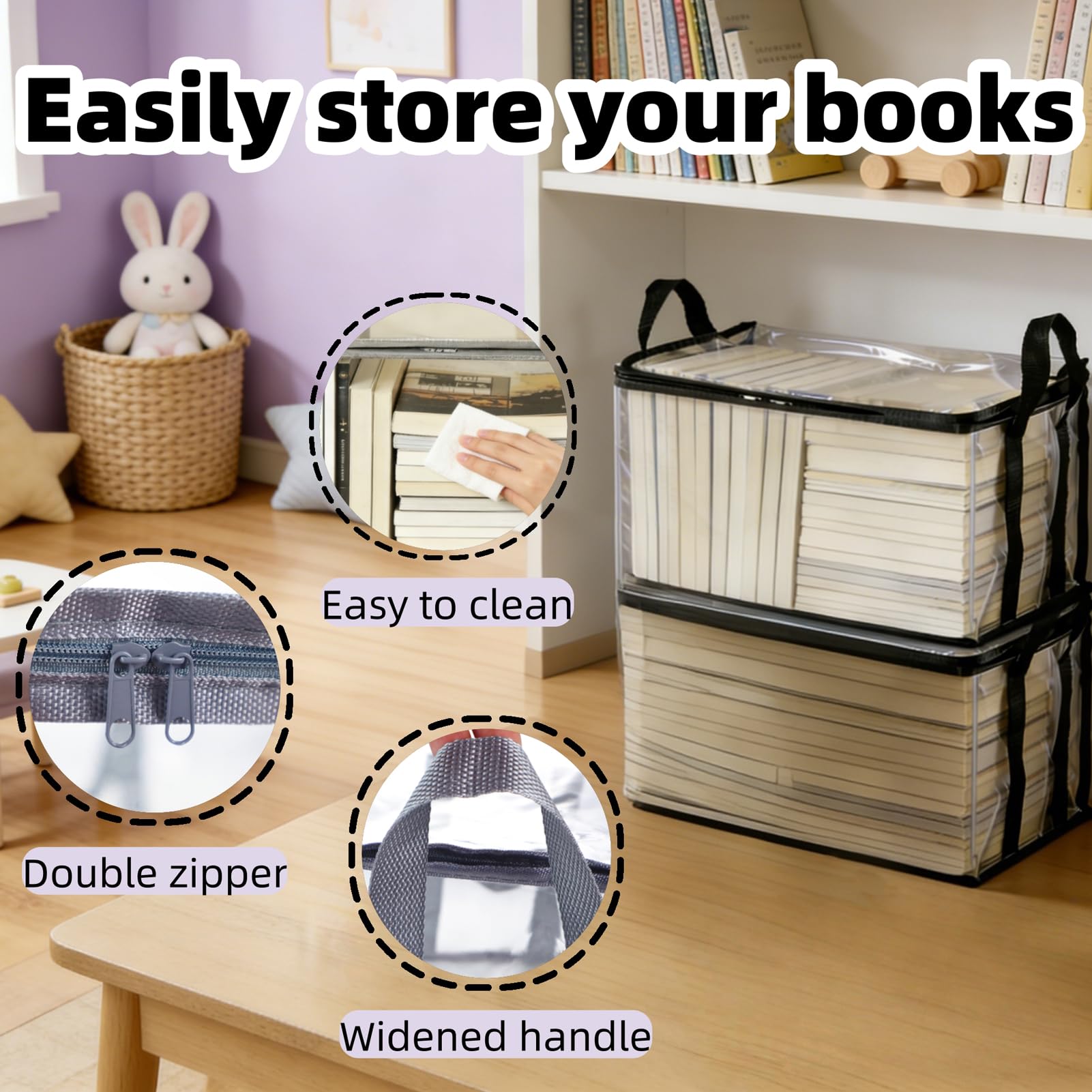 【Summervibes】Large Clear Thick Plastic Storage Box with Hinged Lid, Heavy-Duty Durable High Capacity Organizer, Perfect for Home, Camping, Travel, Attic and Moving