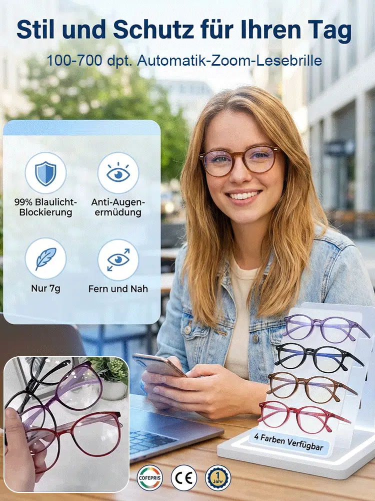 Intelligente Lesebrille, die Sehprobleme heilen und den Fokus automatisch anpassen kann