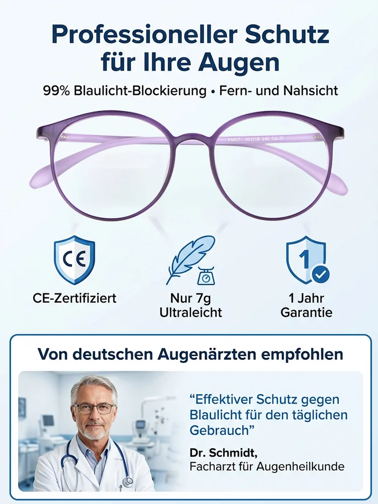Intelligente Lesebrille, die Sehprobleme heilen und den Fokus automatisch anpassen kann