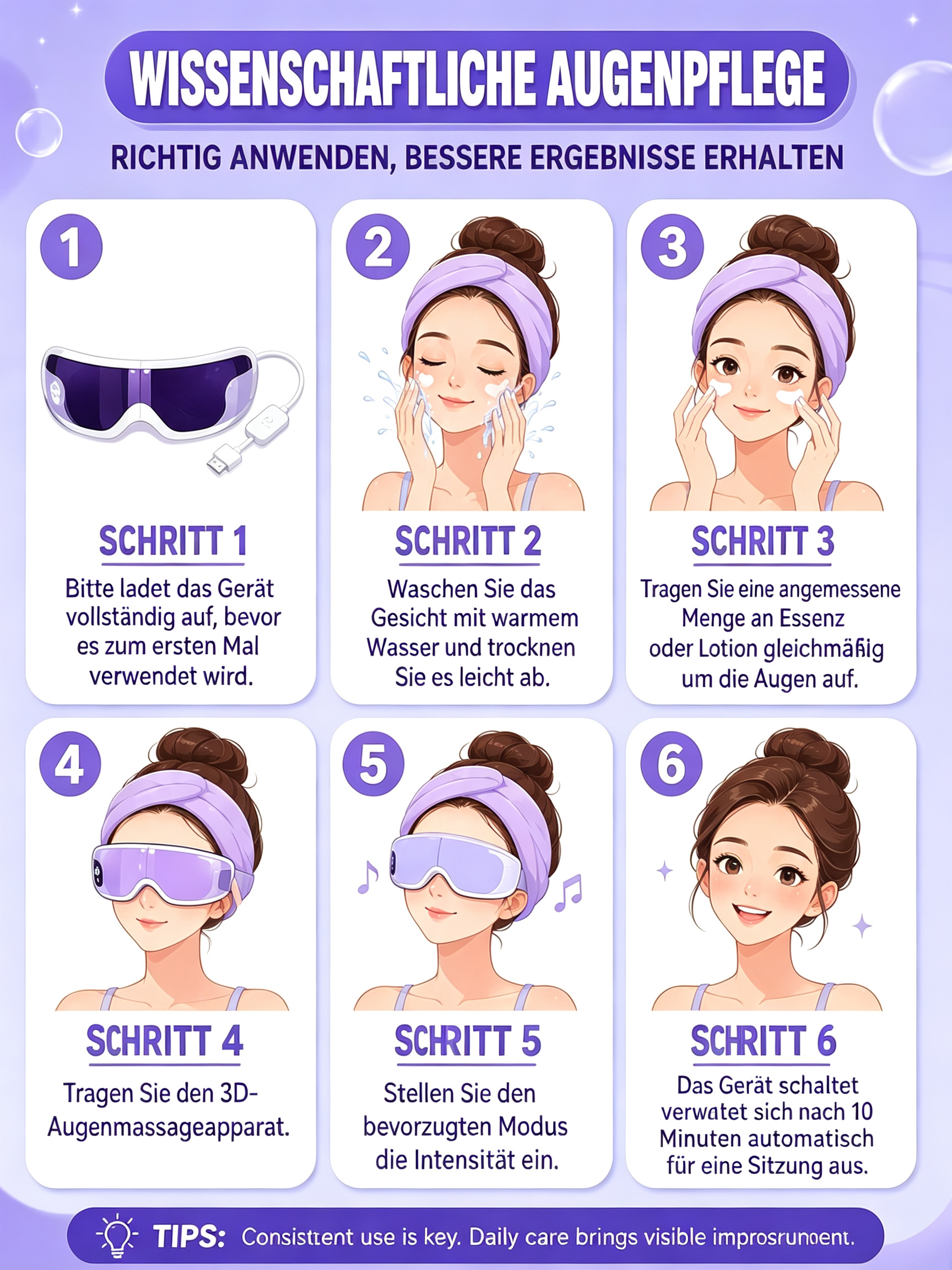 👀 LED-Lichttherapie-Augenmassagegerät ✨ Tränensäcke & Fältchen effektiv reduzieren