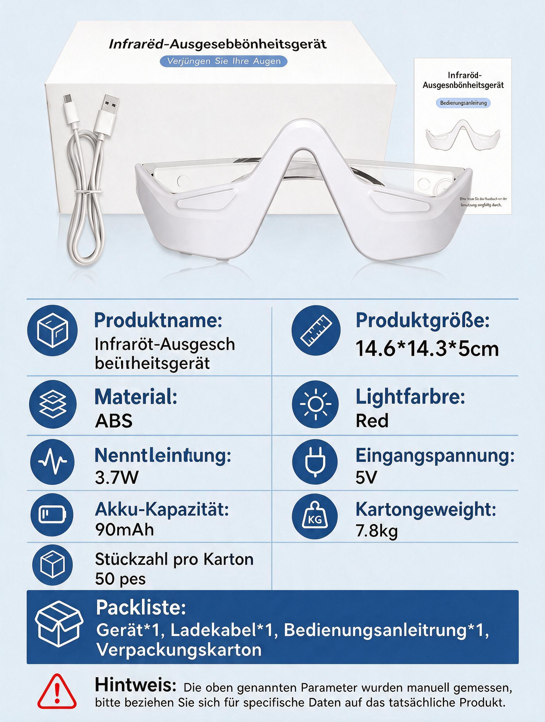 👀 LED-Lichttherapie-Augenmassagegerät ✨ Tränensäcke & Fältchen effektiv reduzieren