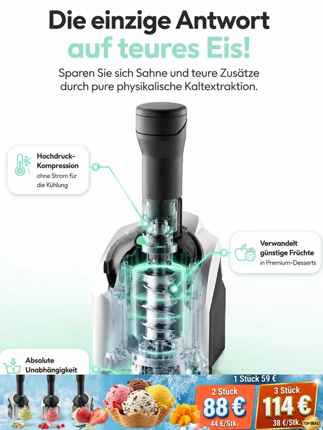 Vollautomatische Eismaschine, hausgemachtes Eis auf Knopfdruck – garantiert ohne Fehler