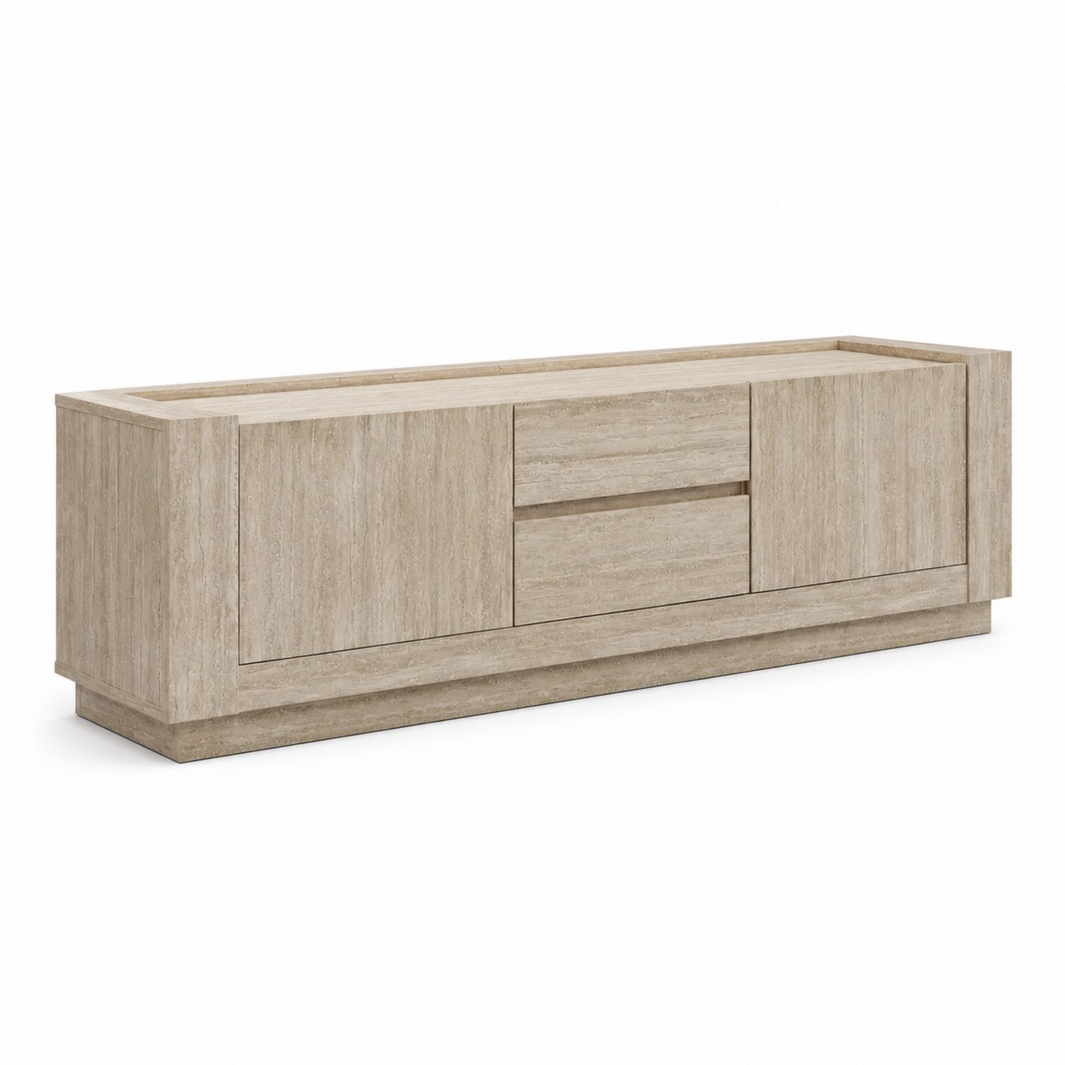 Komoda TV z drewna laminowanego Beżowa 180x40x50 cm