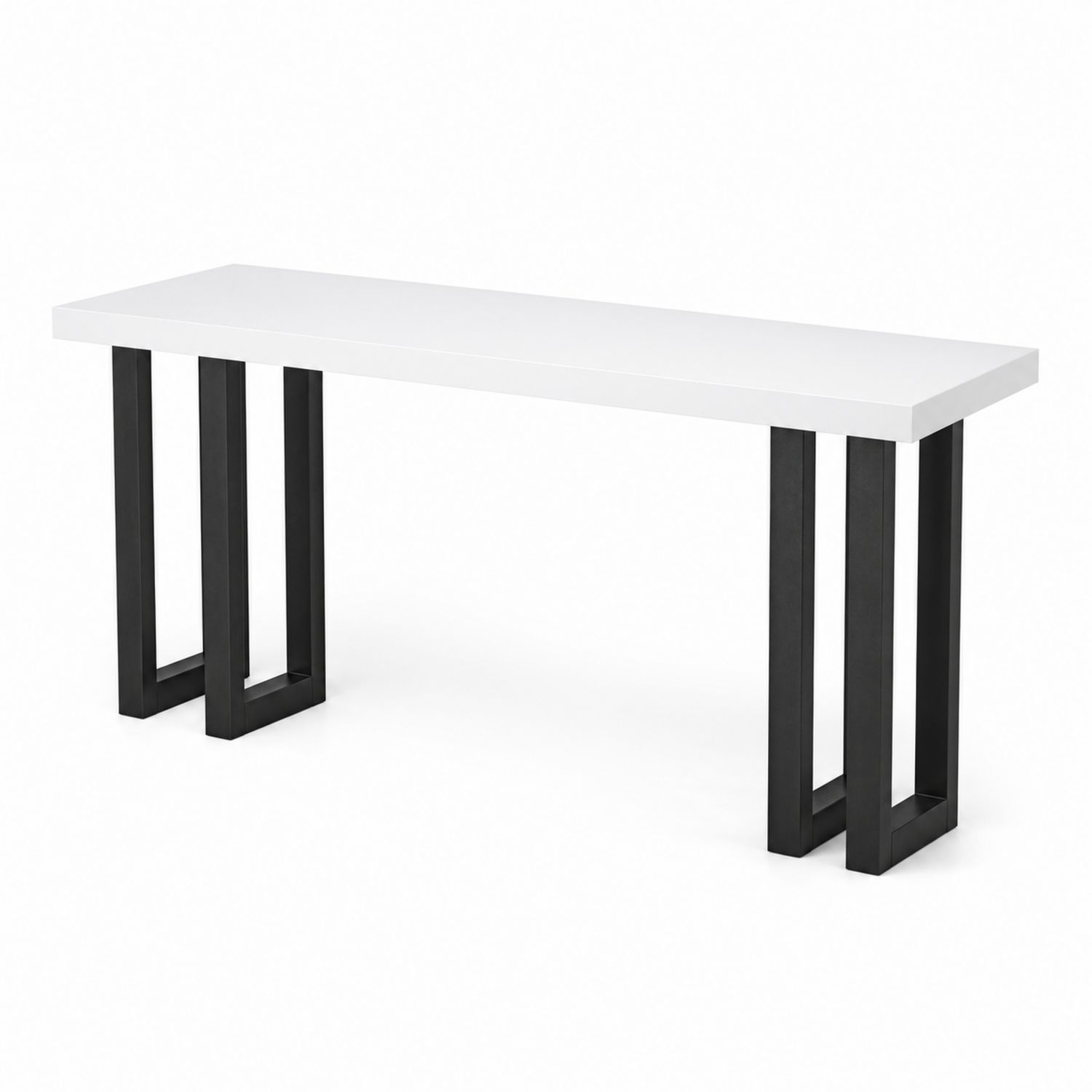 Stolik konsolowy prostokątny 120x40x75 cm MDF metal Czarny/Biały