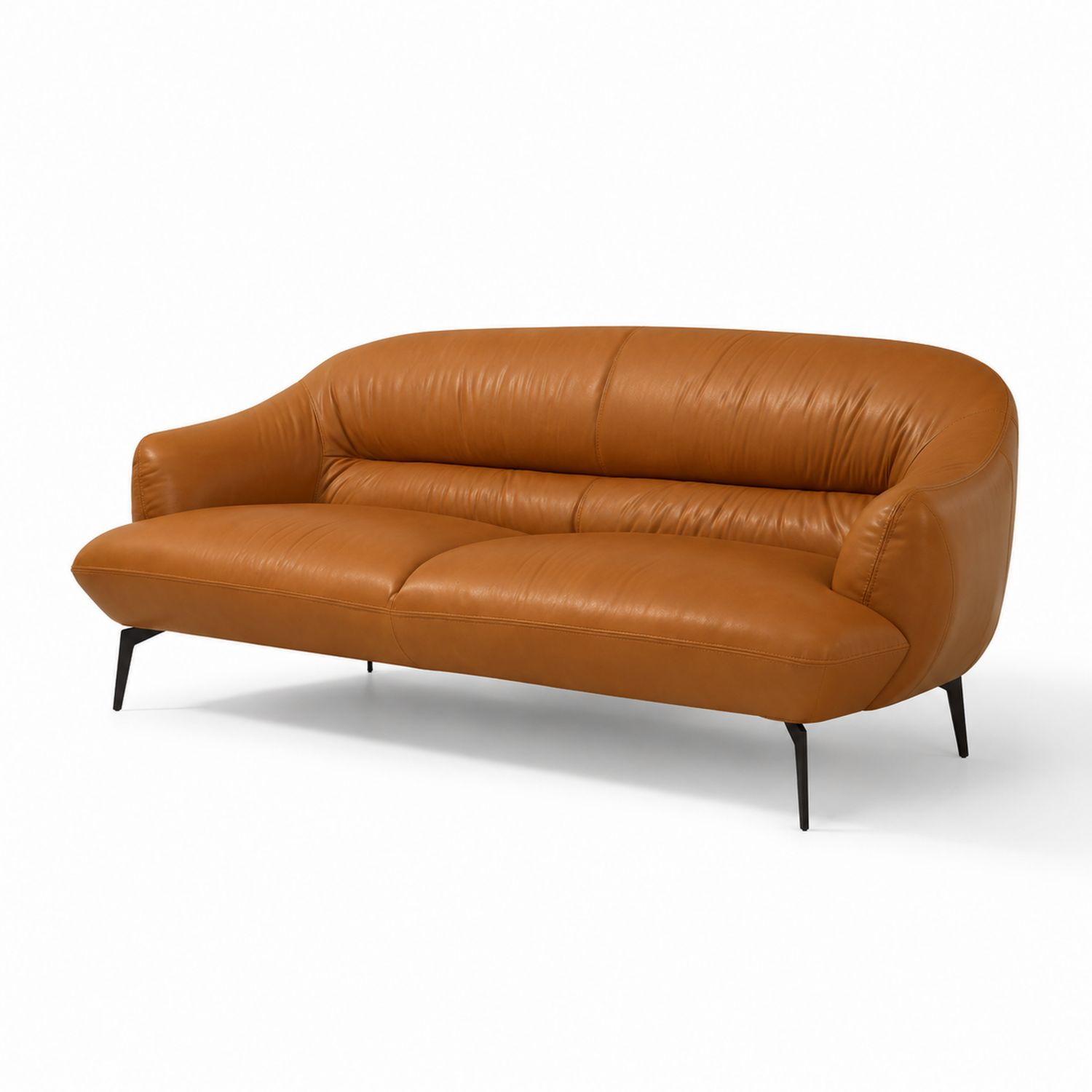 Trzyosobowa sofa skórzana w kolorze Koniakowym 220cm