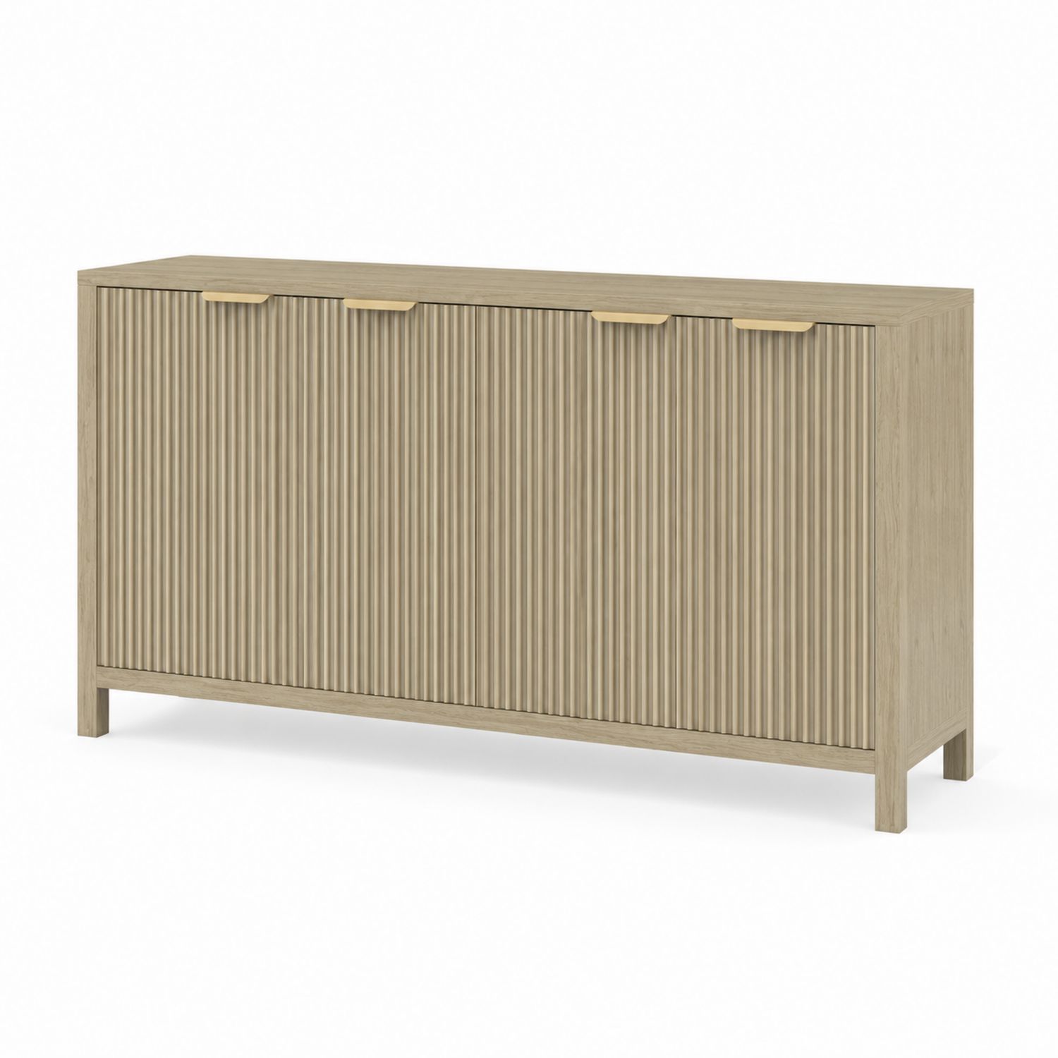 Kredens z drewna dębowego z ryflowanymi drzwiami 120 cm
