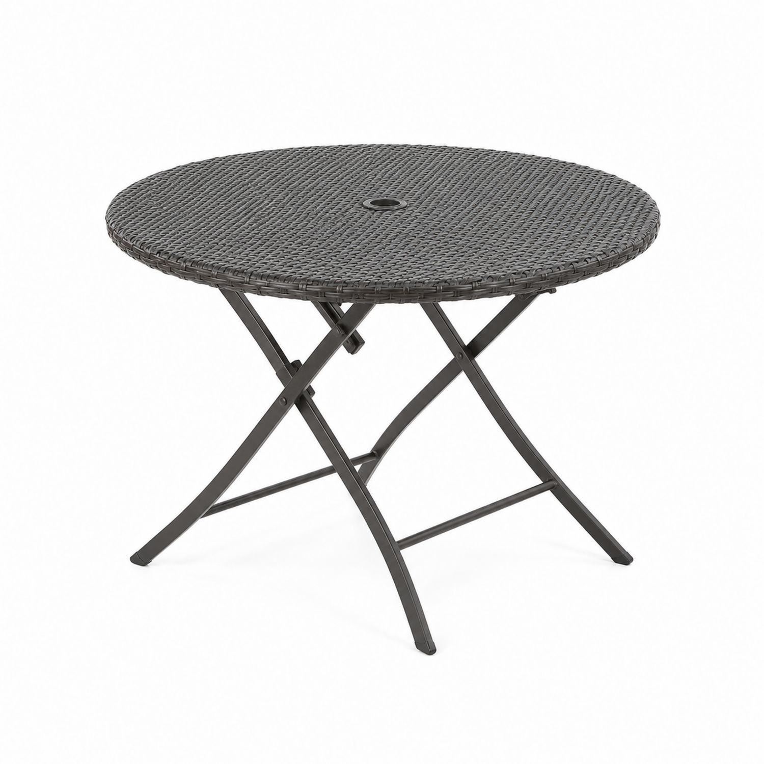 Stół ogrodowy okrągły metalowy, średnica 80 cm, Ciemnoszary