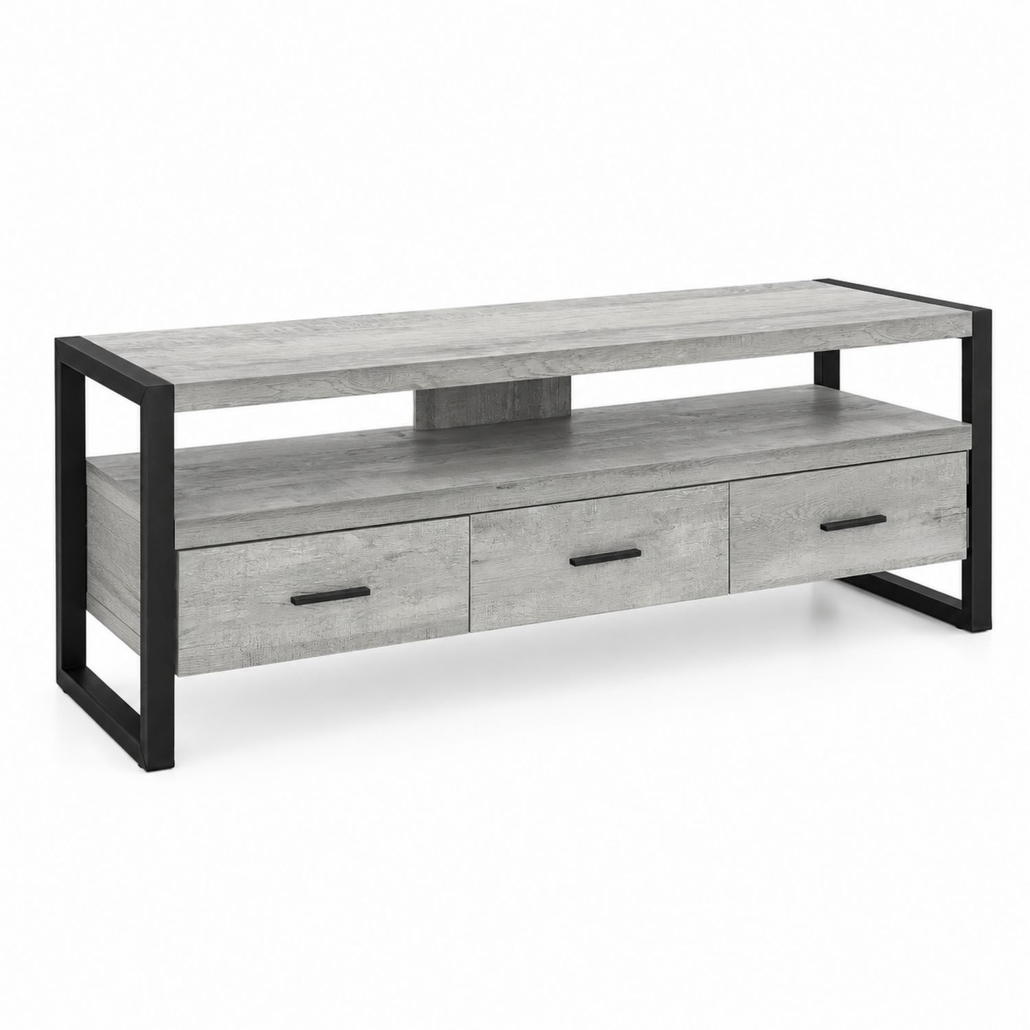 Szafka RTV z MDF i metalu 120 cm Szary