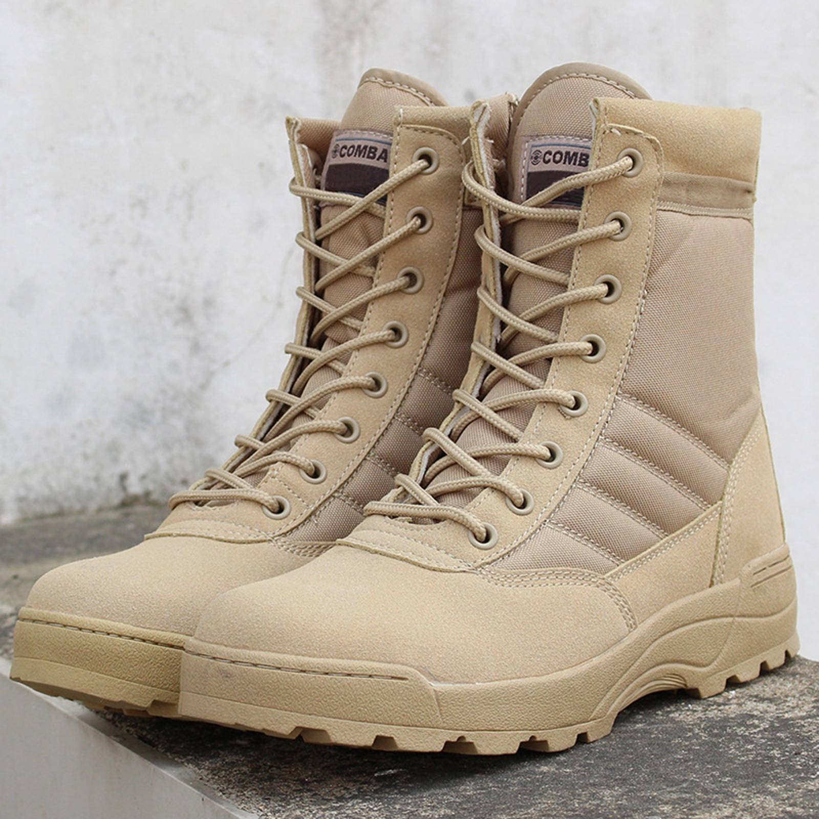 CushyGait Men Waterproof Steel Toe Work Boots Non-Slip Hiking Boots Tactical Boots