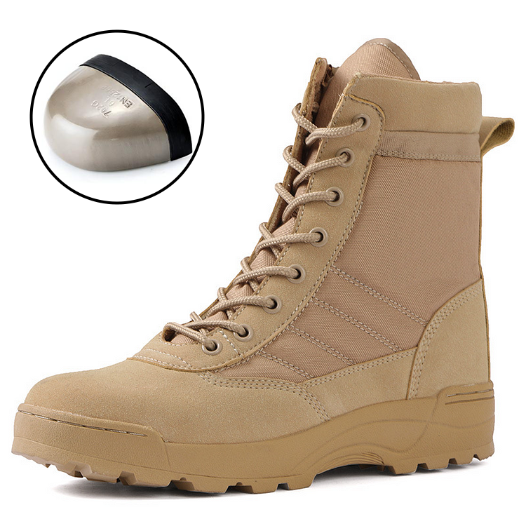 CushyGait Men Waterproof Steel Toe Work Boots Non-Slip Hiking Boots Tactical Boots
