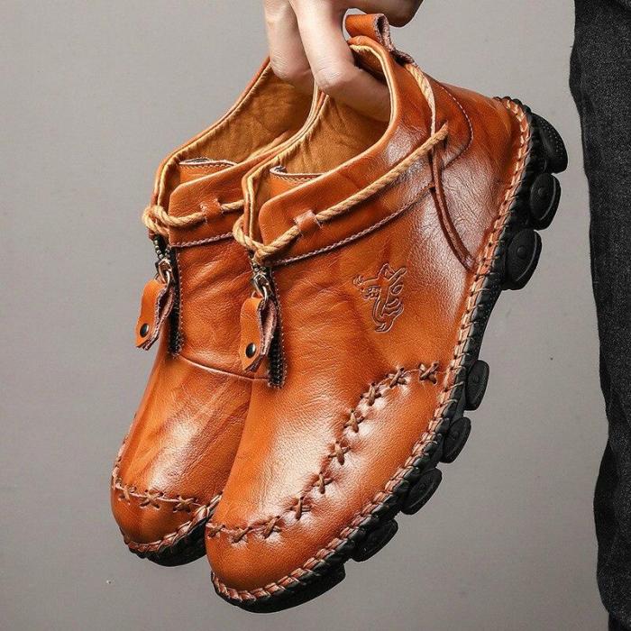 (🎁Free Comfort Insoles🔥) Men's Soft Sole Ankle Boots – Comfortable, Breathable, and Supportive Short Boots with Non-Slip Sole, Perfect for Everyday Wear.
