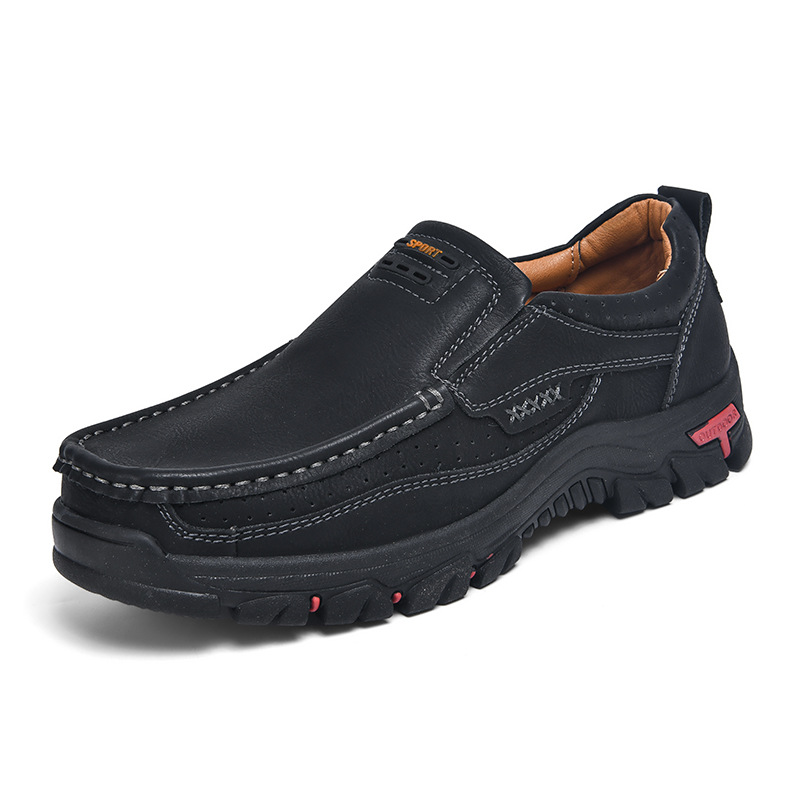 Mitchell Shoes Men's Non-slip Walking Leather Lightweight Breathable Casual Loafers
