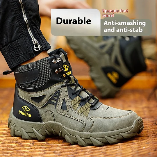 (⏰Limited Time Sale 70% OFF) Men's Orthopedic Hiking Boots - Safe and Comfortable Work Boots - Waterproof, Slip-resistant, Impact-resistant, and Puncture-resistant - Wide Toe, Arch Support, and Ankle Support