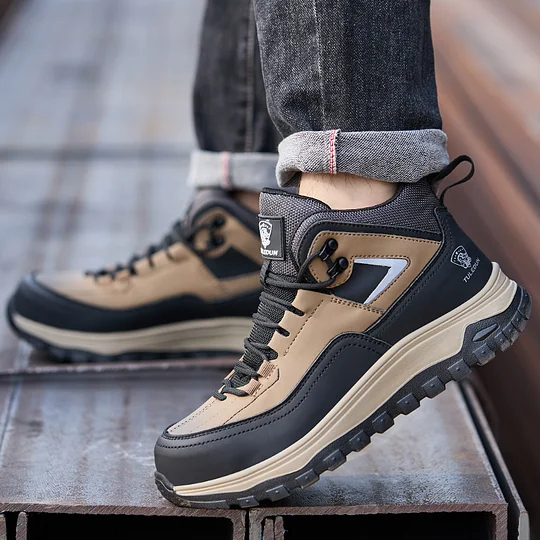 (⏰Limited Time Sale 70% OFF) Men's Orthopedic Protective Hiking/Work Boots - Waterproof, Slip-resistant, Impact-resistant, Puncture-resistant - Wide toe box, Arch Support, Ankle Support
