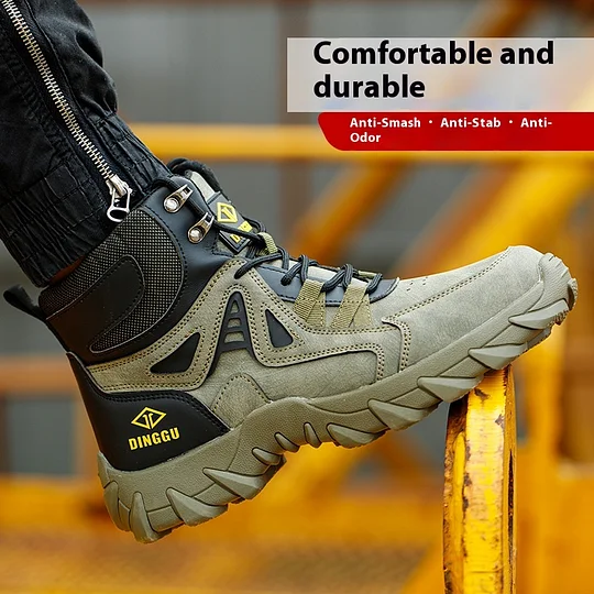 (⏰Limited Time Sale 70% OFF) Men's Orthopedic Hiking Boots - Safe and Comfortable Work Boots - Waterproof, Slip-resistant, Impact-resistant, and Puncture-resistant - Wide Toe, Arch Support, and Ankle Support