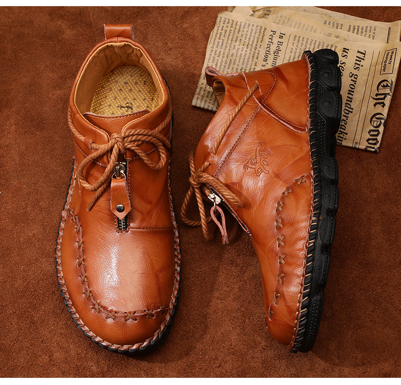 (🎁Free Comfort Insoles🔥) Men's Soft Sole Ankle Boots – Comfortable, Breathable, and Supportive Short Boots with Non-Slip Sole, Perfect for Everyday Wear.