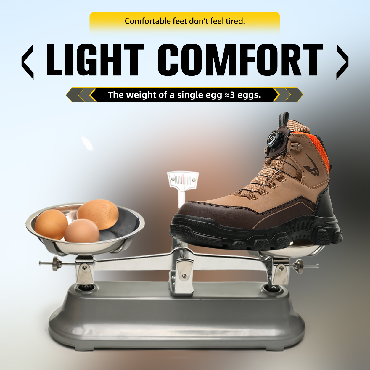 Men's Safety Work Boots –  Lightweight Steel Toe Boots with Kevlar Midsole and Puncture-Resistant Insole