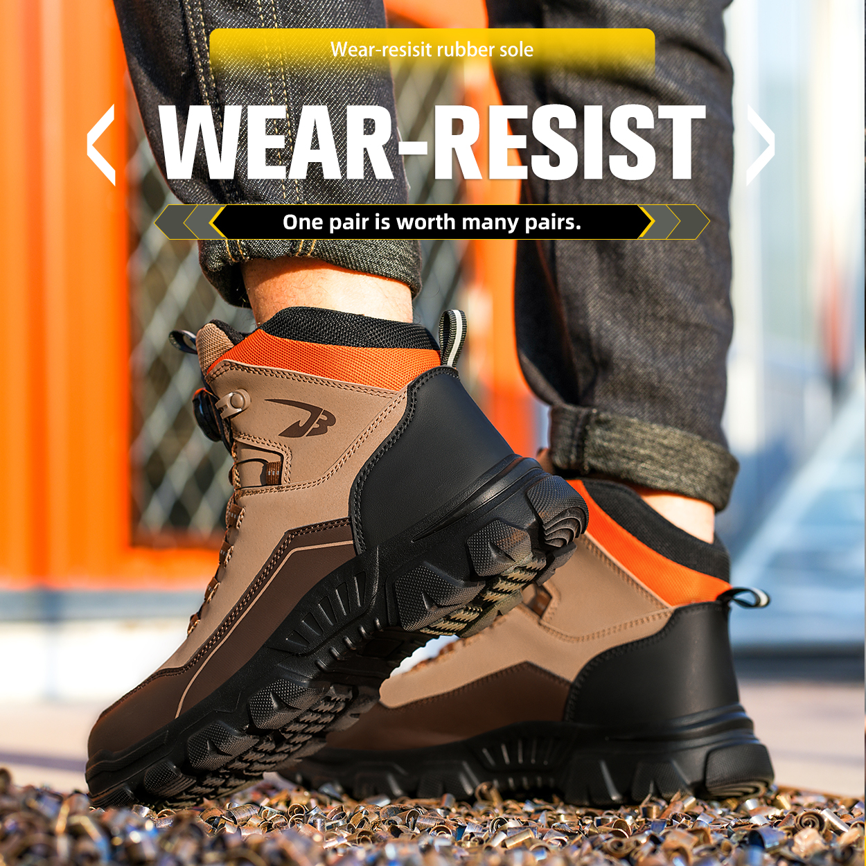 Men's Safety Work Boots –  Lightweight Steel Toe Boots with Kevlar Midsole and Puncture-Resistant Insole
