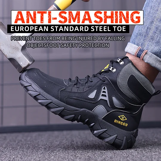 (⏰Limited Time Sale 70% OFF) Men's Orthopedic Hiking Boots - Safe and Comfortable Work Boots - Waterproof, Slip-resistant, Impact-resistant, and Puncture-resistant - Wide Toe, Arch Support, and Ankle Support