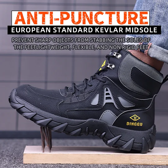 (⏰Limited Time Sale 70% OFF) Men's Orthopedic Hiking Boots - Safe and Comfortable Work Boots - Waterproof, Slip-resistant, Impact-resistant, and Puncture-resistant - Wide Toe, Arch Support, and Ankle Support