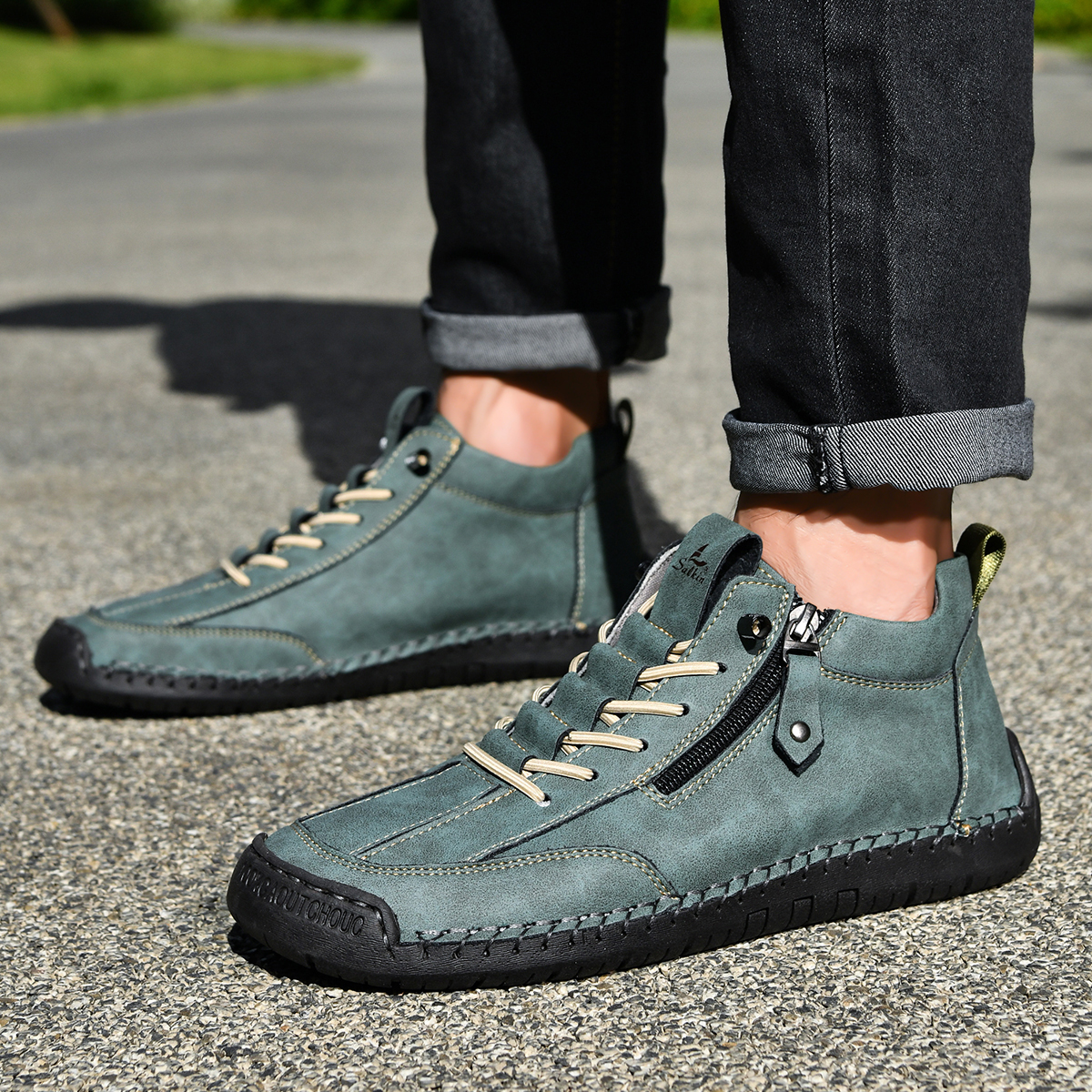 Waterproof Work Boots for Men | Pull-On Leather | Mud-Oil-Proof 
