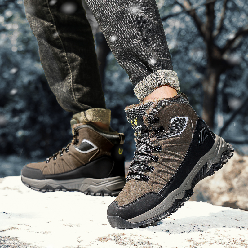 (🔥Limited-Time 70% OFF) Men's Warm Orthopedic Hiking Boots - Safe and Comfortable Warm Work Boots - Waterproof, Slip-Resistant, Lmpact-Resistant, Puncture-Resistant - Wide Toe Box, Arch support, Ankle Support