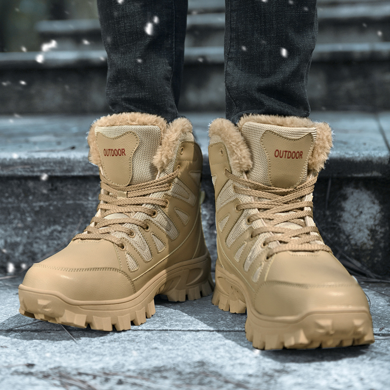 (⏰Limited Time 70% OFF🛒) Men Combat Boots Waterproof Non-Slip Hiking Boots Anti-Puncture Anti-Sprain Work Boots