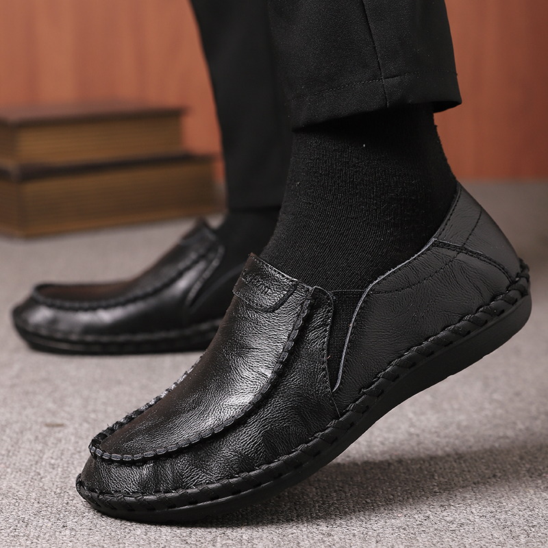 ⏰Limited Time Sale 70% OFF-Men's Orthopedic Comfort Handmade Leather Shoes - Waterproof, Slip-resistant, Puncture-resistant, Arch Support, Ankle Support, Wide Toe, Shock Absorption