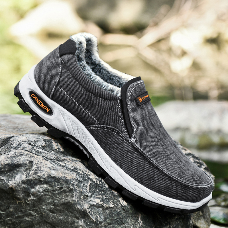 ⏰Limited Time Sale 70% OFF -Men’s Fleece-Lined Orthopedic Slip-On Sneakers — Waterproof, Slip-Resistant, Arch Support, Wide Toe Box; Ideal for Daily Commutes, Long-Distance Travel & Outdoor Walking