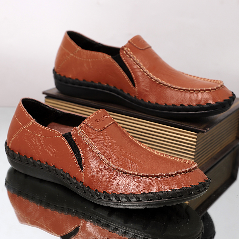 ⏰Limited Time Sale 70% OFF-Men's Orthopedic Comfort Handmade Leather Shoes - Waterproof, Slip-resistant, Puncture-resistant, Arch Support, Ankle Support, Wide Toe, Shock Absorption