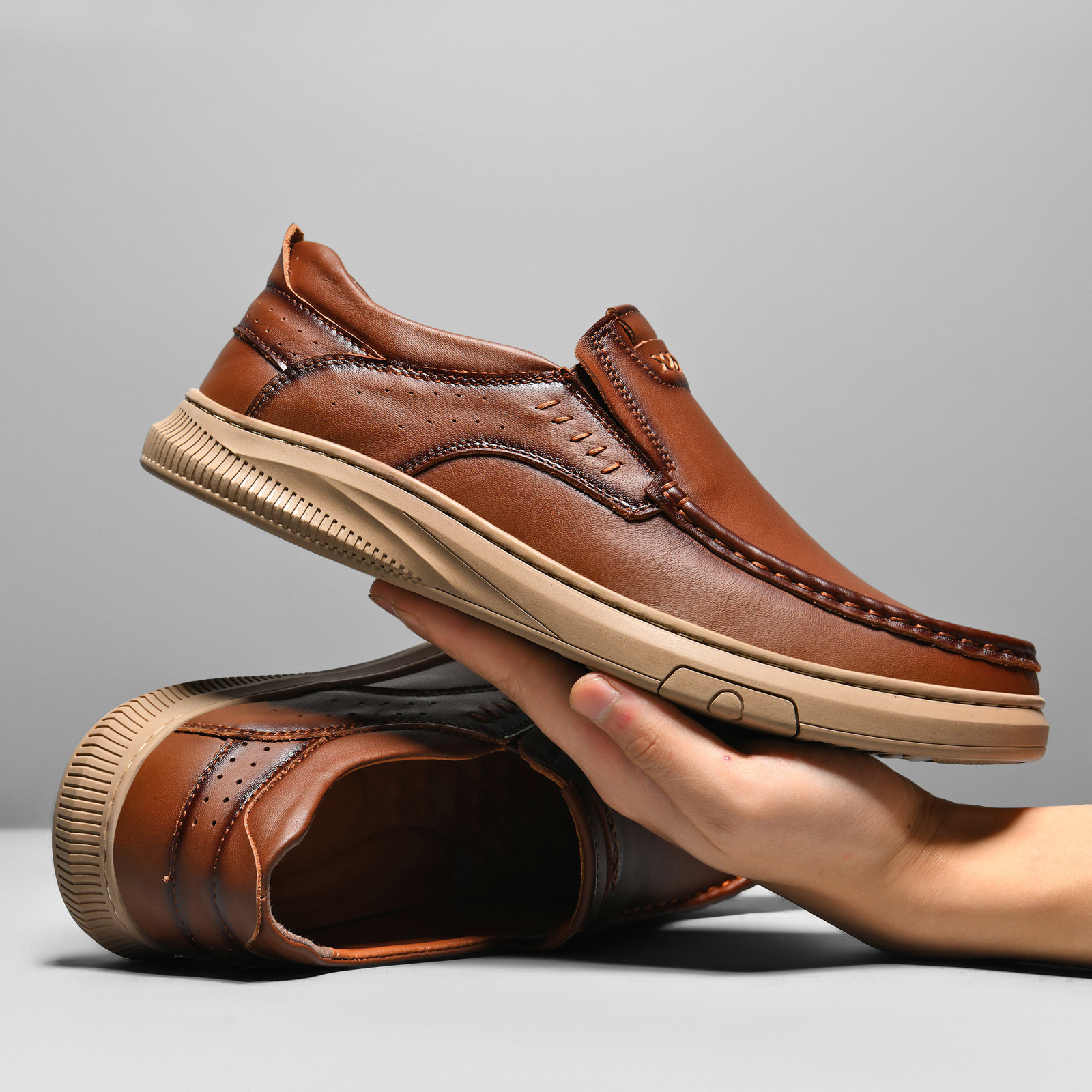 ⏰Last Day! 45% OFF  🔥 GARB Men's Genuine Leather Fashion Casual Loafers