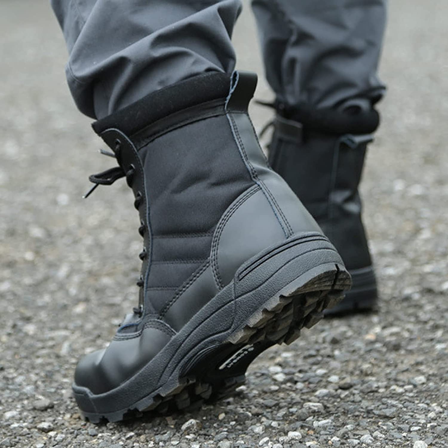 CushyGait Men Waterproof Steel Toe Work Boots Non-Slip Hiking Boots Tactical Boots