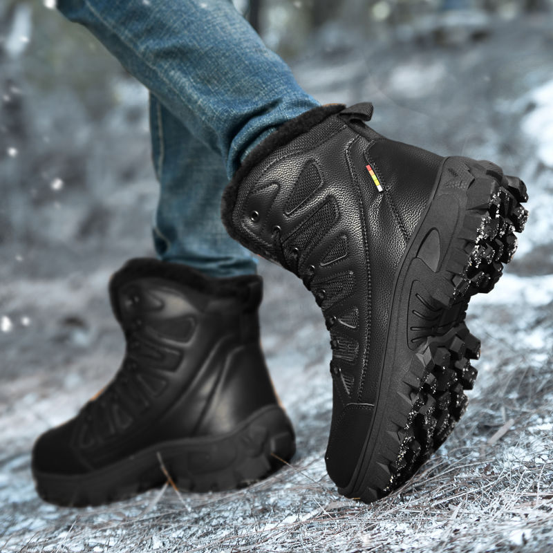 (⏰Limited Time 70% OFF🛒) Men Combat Boots Waterproof Non-Slip Hiking Boots Anti-Puncture Anti-Sprain Work Boots