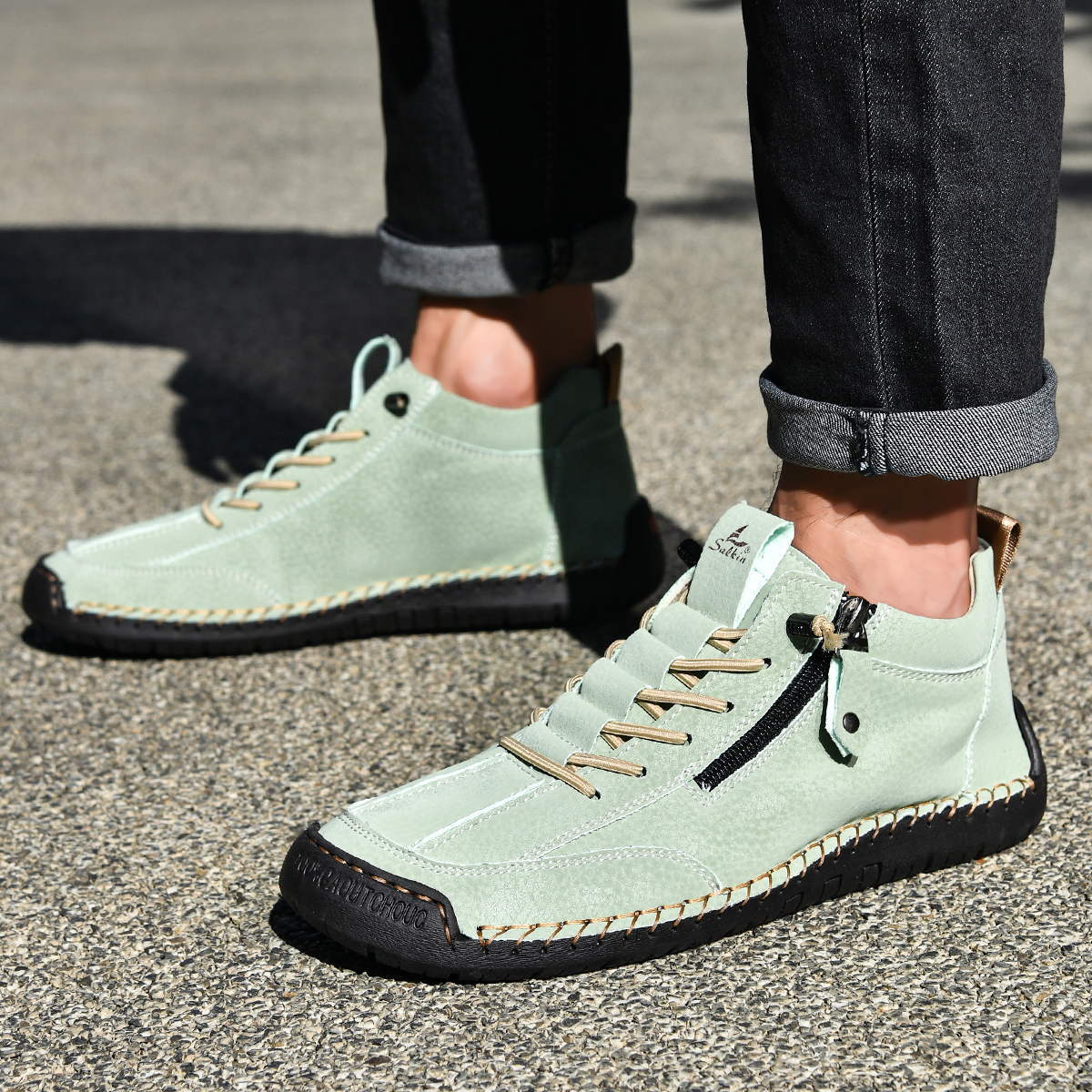 Waterproof Work Boots for Men | Pull-On Leather | Mud-Oil-Proof 