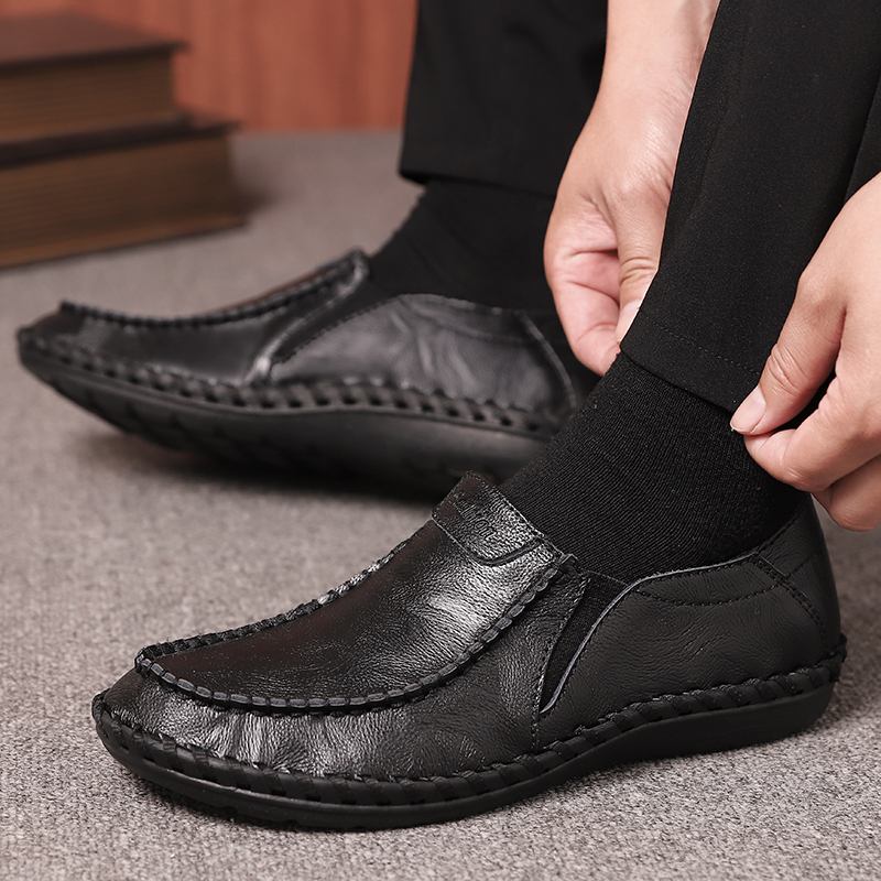 ⏰Limited Time Sale 70% OFF-Men's Orthopedic Comfort Handmade Leather Shoes - Waterproof, Slip-resistant, Puncture-resistant, Arch Support, Ankle Support, Wide Toe, Shock Absorption