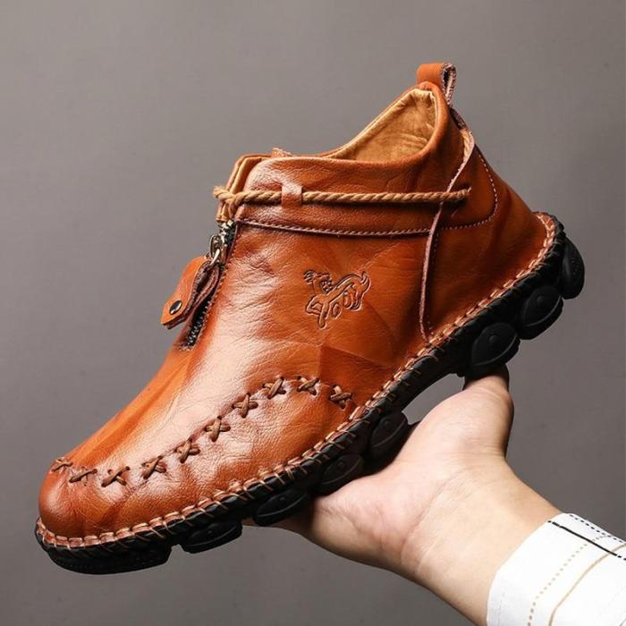 (🎁Free Comfort Insoles🔥) Men's Soft Sole Ankle Boots – Comfortable, Breathable, and Supportive Short Boots with Non-Slip Sole, Perfect for Everyday Wear.