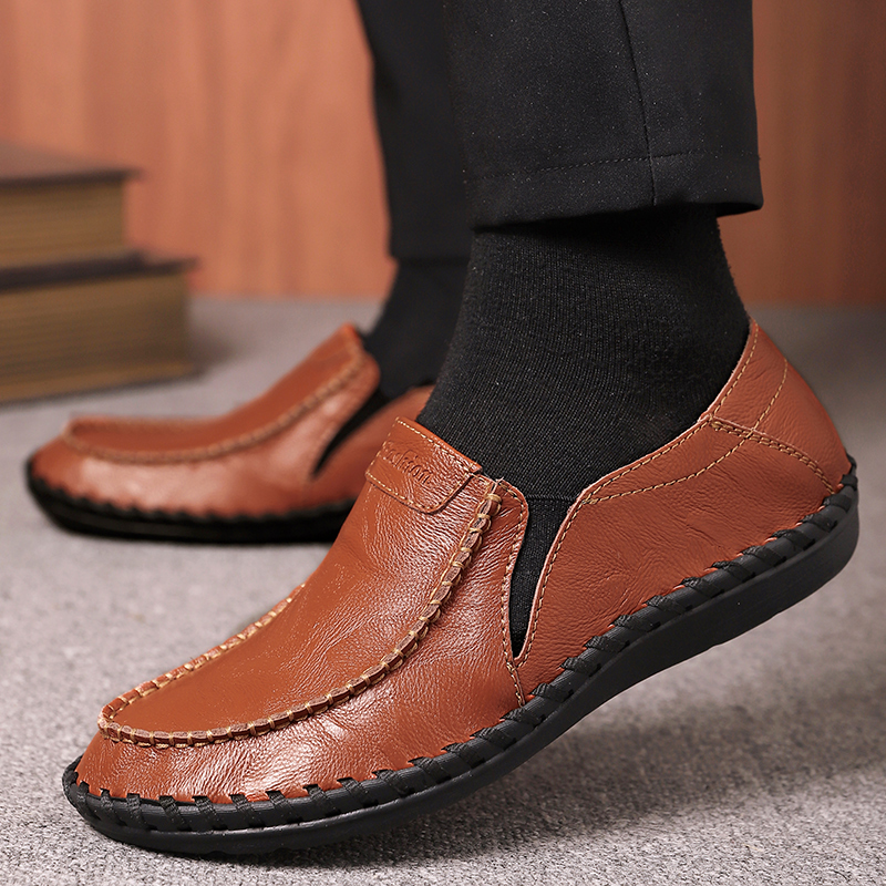 ⏰Limited Time Sale 70% OFF-Men's Orthopedic Comfort Handmade Leather Shoes - Waterproof, Slip-resistant, Puncture-resistant, Arch Support, Ankle Support, Wide Toe, Shock Absorption
