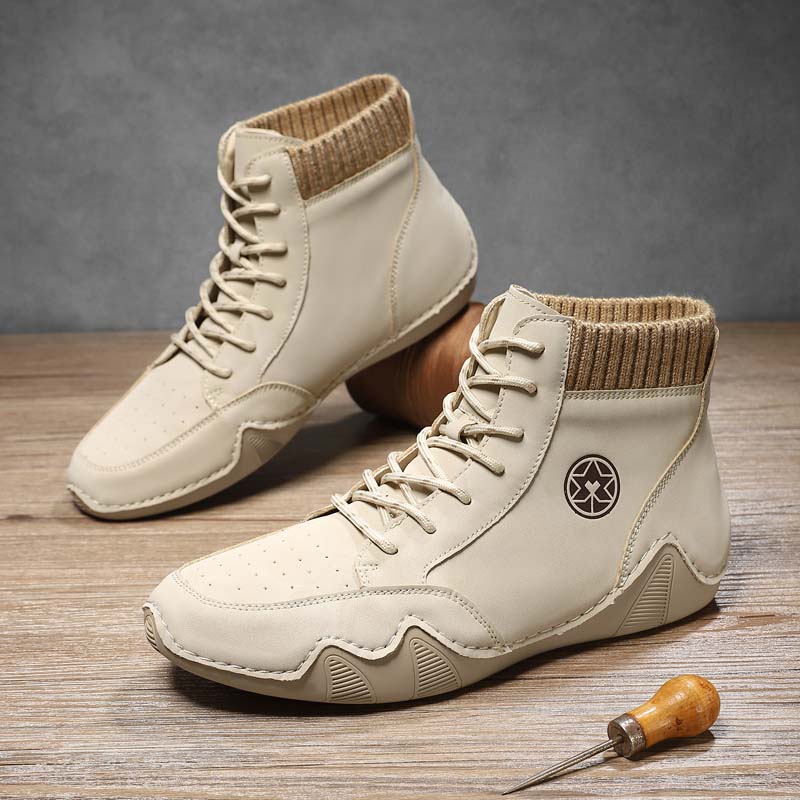 (⏰Limited Time Sale 70% OFF) Men's Orthopedic Comfort Handcrafted Leather Boots - Waterproof, Slip-Resistant, Puncture-Resistant, Arch Support, Ankle Support, Wide Toe, Shock Absorption