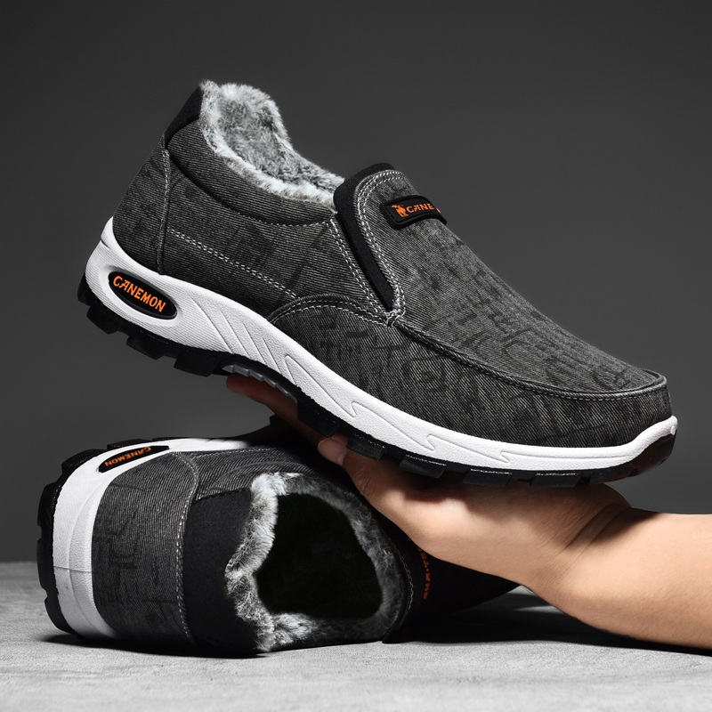 ⏰Limited Time Sale 70% OFF -Men’s Fleece-Lined Orthopedic Slip-On Sneakers — Waterproof, Slip-Resistant, Arch Support, Wide Toe Box; Ideal for Daily Commutes, Long-Distance Travel & Outdoor Walking