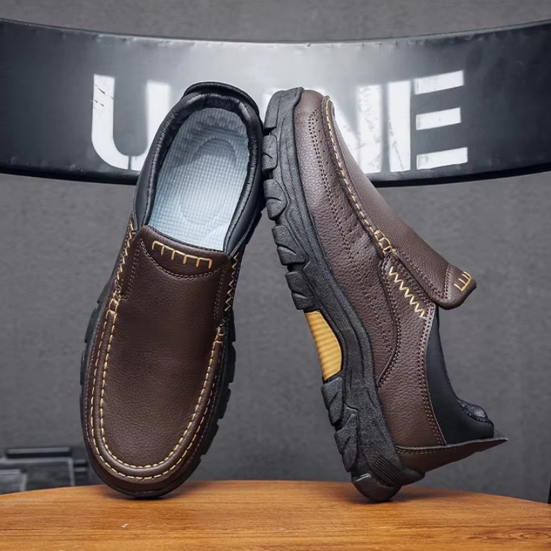 (⏰Limited Time Sale 70% OFF) Men's Arch Support Orthopedic Wide Toe Kicking Loafers Lightweight Soft Waterproof Anti-Slip Slip-on Loafers
